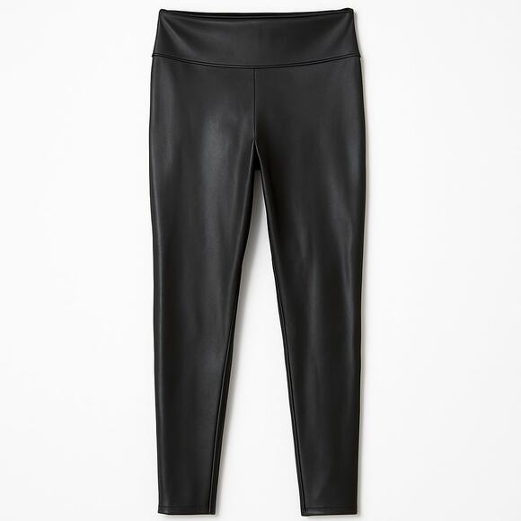 Spanx Women Size SP Black Faux Leather Leggings 25 Waist - Picture 2 of 7